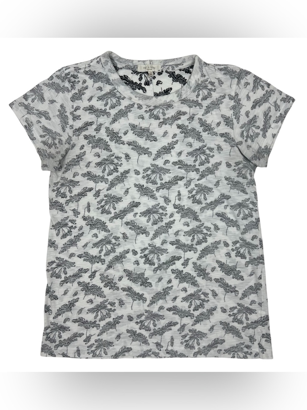 Rag & Bone Julie All Over Print Black White Tee Size Small